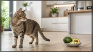 Gatto tenuto lontano dall'avocado, alimento non adatto ai felini